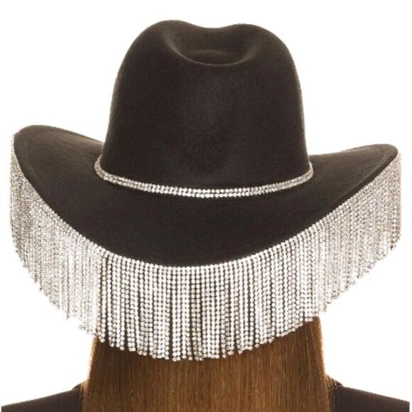 8 OTHER REASONS STAR COWBOY HAT BLACK‎ OS NWOT IN PACKAGE main image 6